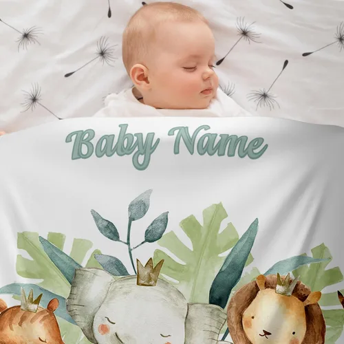 Vista 2 de Personalized Baby Blanket - Monogrammed Baby Blanket, Custom Baby Blanket, Toddlers Customized Baby Blanket With Name, Kids & Baby Name Blanket