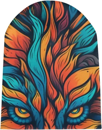 Vista 3 de Viking Norse Myth Fenrir Wolf Tattoo - Gorro tejido con puños, suave y elástico, para exteriores