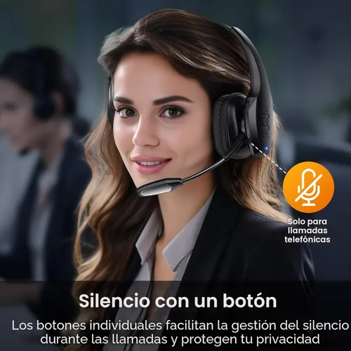 Vista 6 de Auriculares Bluetooth para Camionero, Auriculares Inalámbricos con Micrófono, Auriculares Bluetooth con Micrófono de Cancelación de Ruido Dual