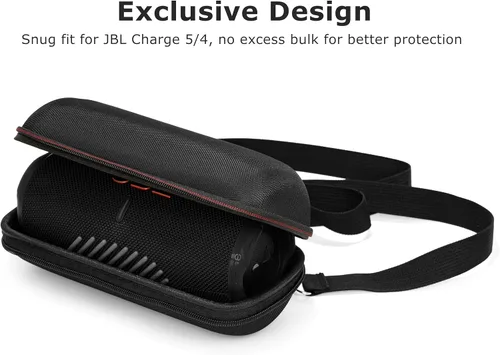 Vista 2 de Ginsco Funda rígida de transporte para JBL Charge 5/Charge 4 impermeable portátil Bluetooth altavoz, funda de viaje con correa ajustable