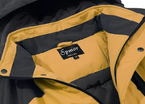 Vista 4 de Spmor Chaqueta de esquí impermeable con capucha para hombre, abrigo de snowboard para invierno, resistente al viento, para la nieve