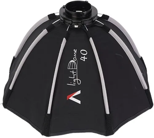 Vista 2 de Aputure Light Dome 40 - Mini caja de luz circular de 15.75 pulgadas con diseño de 8 esquinas con soporte ProLock, forro plateado reflectante