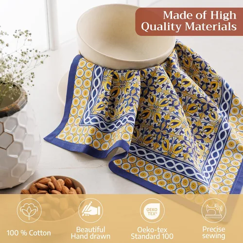 Vista 3 de Maison d' Hermine Juego de 4 servilletas de tela 100% algodón, suaves y duraderas, servilletas cuadradas reutilizables para uso diario, lavables
