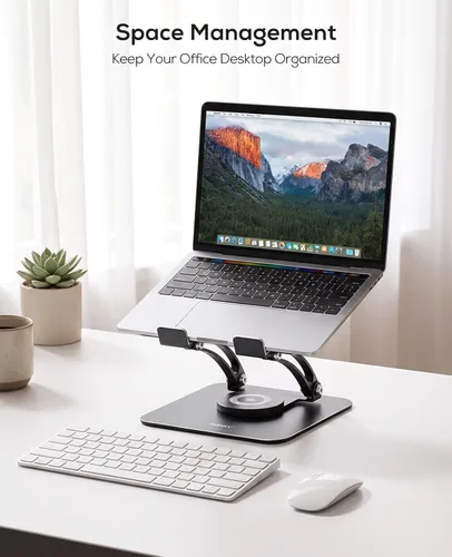 Vista 13 de Nulaxy 360° Rotating Ergonomic Laptop Stand for Desk, Dual Foldable Design