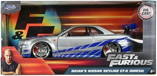 Vista 7 de Jada Juguetes – 97158 – Nissan Skyline GTR R34 – Rápido y Furioso – Escala 1:24