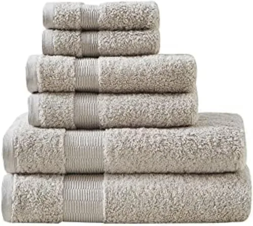 Vista 12 de Madison Park SIGNATURE Luce - Lujoso juego de toallas de baño 100% algodón egipcio, sedosas, suaves y altamente absorbentes, calidad de spa premium
