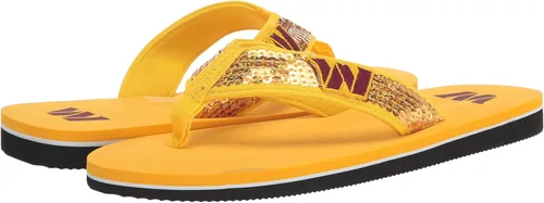 Vista 8 de FOCO Womens NFL Team Logo Sequin Strap Sandals Flip Flops