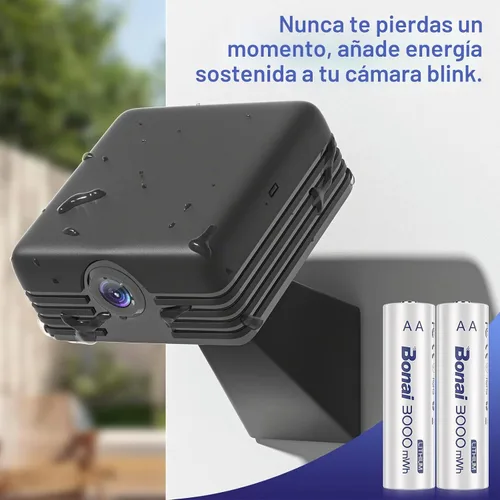 Vista 6 de BONAI Baterías recargables AA de litio con cargador, 3000 mWh 1.5 V pilas AA para cámara Blink 8 unidades con carga rápida de 2 horas, color azul