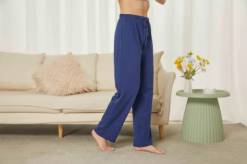 Vista 7 de HiddenValor Pantalones de pijama de punto de algodón para mujer