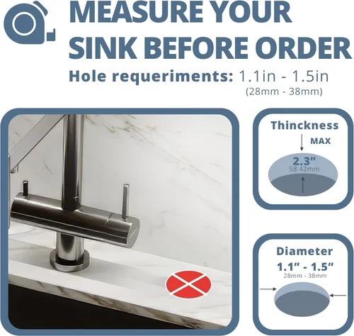 Vista 9 de SBEN Juego de dispensador de jabón de cocina empotrado (botella recargable grande de 17 oz incluida) - Dispensador de jabón de acero inoxidable