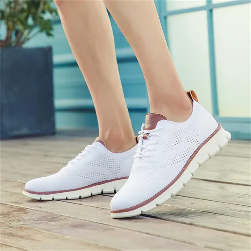 Vista 5 de Zapatos de vestir casuales para hombre, zapatillas de vestir transpirables y ligeras para negocios, zapatos Oxford