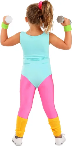 Vista 5 de Disfraz de entrenamiento para niña de los años 80, Multi