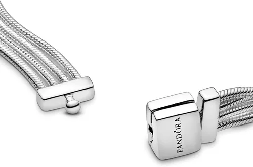 Vista 5 de PANDORA Reflexions - Pulsera de plata de ley 925 con cadena de serpiente, 597943
