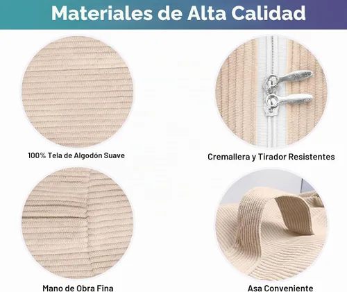 Vista 5 de Funda para silla de almacenamiento de puf de animales de peluche (sin relleno), suave, lavable, rellenable, extraíble, organizador de felpa de alta