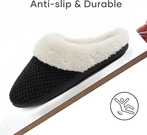 Vista 5 de ULTRAIDEAS Pantuflas de forro polar cómodas para mujer, de espuma viscoelástica, sin cordones, para interiores y exteriores