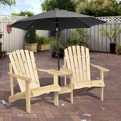 Vista 13 de Juego de 2 sillas Adirondack de madera para exteriores, sillas plegables para jardín, césped, patio, piscina, color gris S4-gris