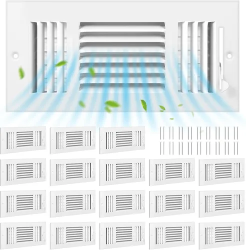 Vista 7 de Zonon 1 cubierta de ventilación de techo de 10 x 4 pulgadas, 3 vías para pared lateral, pared lateral, cubierta de ventilación de aire Blanco