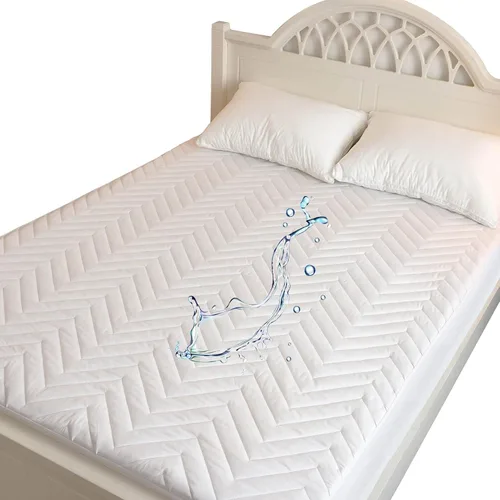 Vista 2 de Kingnex Protector de colchón acolchado impermeable para litera de RV de 30 x 75 para cama individual estrecha, estilo de sábana ajustada