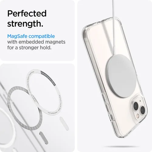 Vista 4 de Spigen Funda para iPhone 13 Mini, ultra híbrida MagFit [antiamarilleo] [compatible con Magsafe] - Transparente