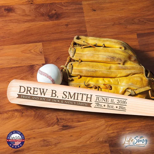 Vista 3 de LifeSong Milestones Personalized Engraved Baseball Bat – Custom Gift for Dad, Son, Brother, or Nephew – Keepsake for Birthday, Graduation, or