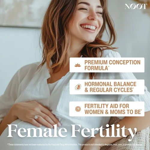 Vista 2 de NOOT Female Fertility - Concepción para ella con mio-inositol, D-Chiro inositol, Shatavari, Vitex y CoQ10, equilibrio hormonal natural para mujeres