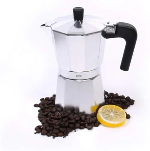 Vista 4 de Cilio Classico - Máquina de café espresso para estufa, color negro, 15 onzas