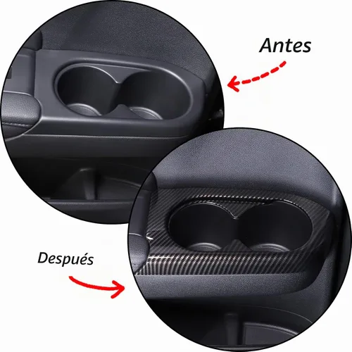 Vista 4 de 2 portavasos, cubierta de marco de panel para puerta trasera para Honda Pilot 2016-2022/Passport 2019-2023, material ABS automotriz 2ª fila asiento