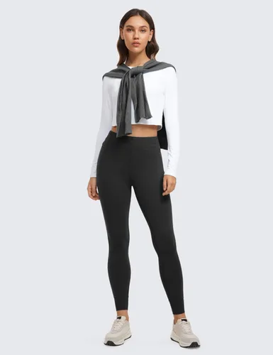 Vista 3 de CRZ YOGA Butterluxe - Pantalones deportivos de cintura alta para mujer de 27 pulgadas, pantalones de yoga suaves con bolsillos, leggings