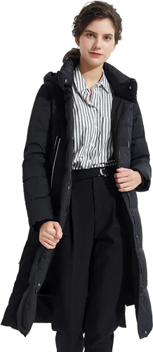 Vista 3 de Orolay Chaqueta de plumón grueso para mujer, abrigo largo de invierno con capucha