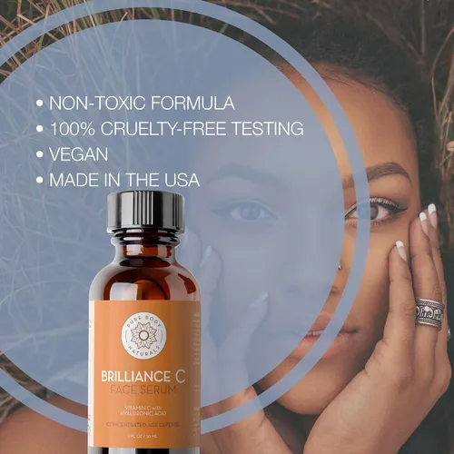 Vista 2 de Pure Body Naturals Suero facial - Suero de ácido hialurónico, suero de retinol, suero de vitamina C y suero de vitamina B3 (niacinamida), un juego