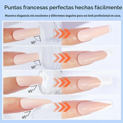 Vista 7 de Modelones Herramienta de punta francesa: 6 piezas de sellos de uñas francesas, kit de manicura francesa adecuado para bricolaje junto con esmalte