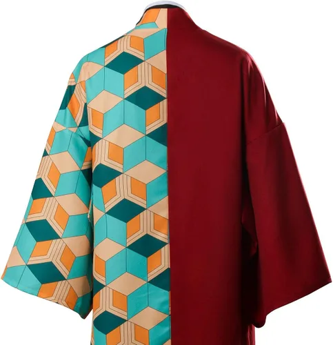 Vista 9 de Tomioka Giyuu - Disfraz de cosplay de anime Haori Kimetsu no Yaiba kimono conjunto para Halloween y fiesta de Navidad