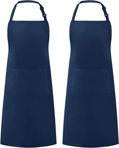 Vista 38 de Syntus Delantal ajustable con 2 bolsillos, delantales de cocina para mujeres, hombres, chef