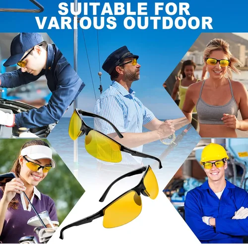 Vista 7 de Kathfly 36 gafas de seguridad resistentes a los arañazos, gafas de seguridad protectoras con lente (ámbar)