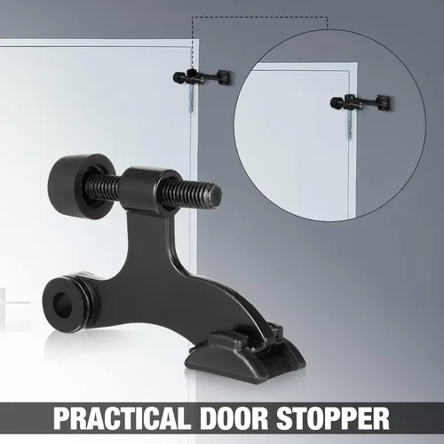 Vista 5 de Chumia 48 piezas de tope de puerta de bisagra cepillado satinado ajustable resistente bisagra protector de pared con puntas de parachoques de goma