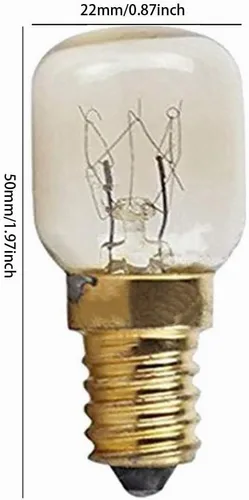 Vista 2 de Bombilla E14 de 15 W T22 para horno microondas, 300 de alta temperatura, blanco cálido, incandescente, ángulo de haz 360, 120 V, paquete de 3