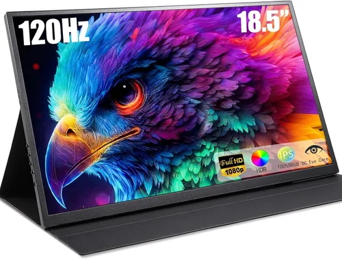 Vista 9 de Monitor portátil de 15.6 pulgadas, pantalla IPS 1080P FHD 60Hz, 72% sRGB HDMI USB-C monitor externo para laptop, PC, MacBook, teléfono, Xbox PS5/4
