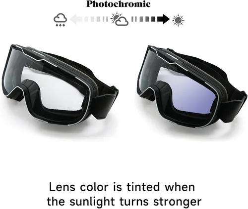 Vista 2 de Gafas de sol deportivas fotocromáticas a prueba de viento, compatible con casco resistente a los arañazos, anti-UV