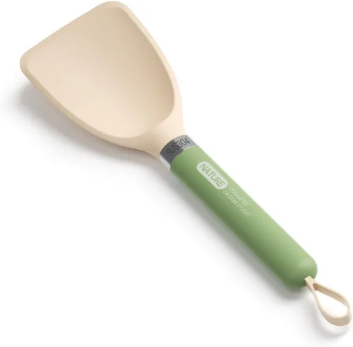 Vista 10 de Espátula pequeña de silicona para cocinar girador flexible con núcleo interior sólido y mango de nailon resistente al calor, espátula ideal