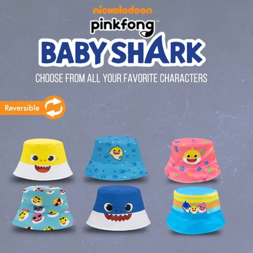 Vista 6 de Sombrero de cubo para niños pequeños, sombrero reversible para niños, sombrero de cubo para niñas pequeñas y sombrero de cubo para niños, tiburón