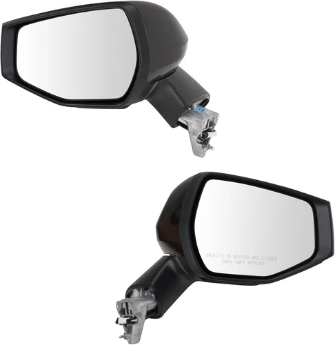 Vista 28 de TRQ Conjunto de 2 piezas de espejo lateral para conductor y pasajero, ajuste eléctrico, sin calefacción, sin memoria, color negro, compatible