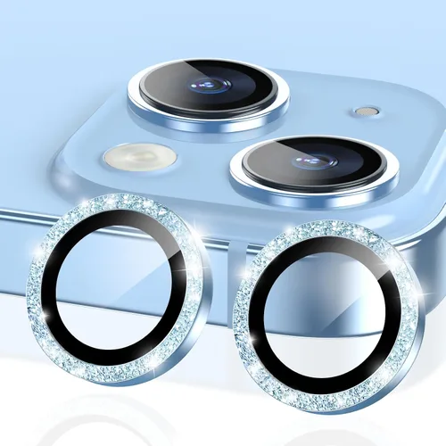 Vista 16 de YWXTW Protector de lente de cámara para iPhone 15/15 Plus/16e/ 17e, anillo de metal antiarañazos individual protector de pantalla de vidrio templado
