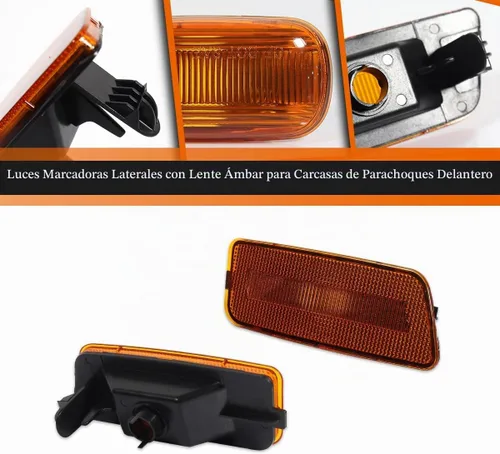 Vista 3 de ADIIL - Kit de luces laterales ámbar compatibles con VW MK6 GTI 2010-2014 Lente ámbar sin bombilla