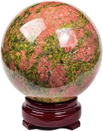 Vista 86 de JIC Gem Piedra Natural de Jaspe Africano Cristal de Curación Esfera Adivinación Bola de Piedra Preciosa, Feng Shui Reiki Aura Decoración