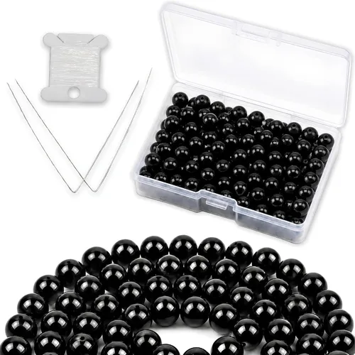 Vista 29 de Cherry Tree Collection 100 cuentas redondas de 6 mm de turquesa africana para hacer joyas Incluye caja de almacenamiento, cordón elástico