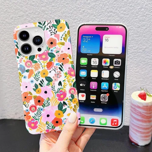 Vista 4 de J.west Funda compatible con iPhone 11 Pro Max 6.5, suave a prueba de golpes, bonita funda protectora floral para mujer, diseño de patrón de flores