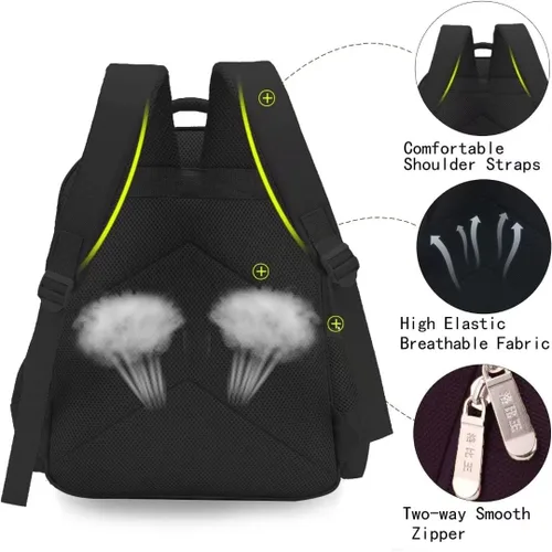 Vista 2 de QJCQY Mochila de viaje de anime de dibujos animados, mochila deportiva portátil de gran capacidad, mochila escolar para niños y niñas, A
