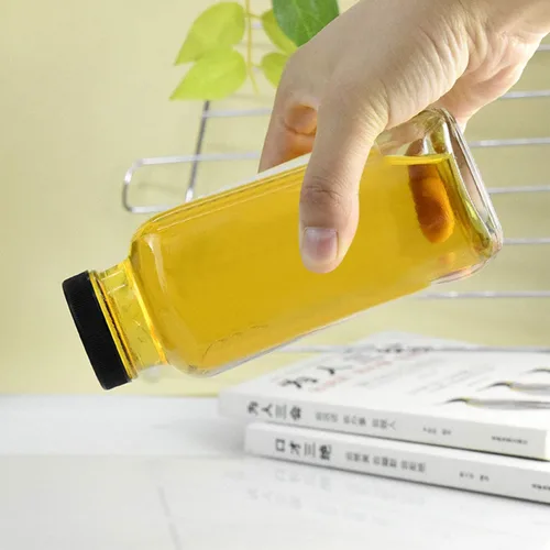 Vista 5 de Botellas de vidrio de 8 onzas, botella de agua de vidrio reutilizable con tapas herméticas, tarros de bebida vintage para batidos, kombucha, té
