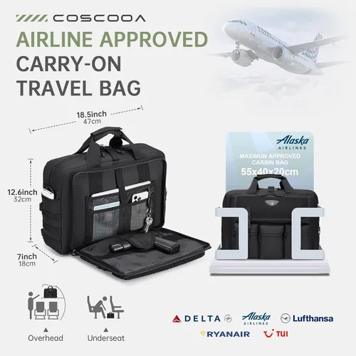 Vista 4 de Stypos Bolsa de mensajero táctico, maletín táctico de 15.6/17.3 pulgadas para hombre, bolso militar para portátil, bolsa de hombro mensajero