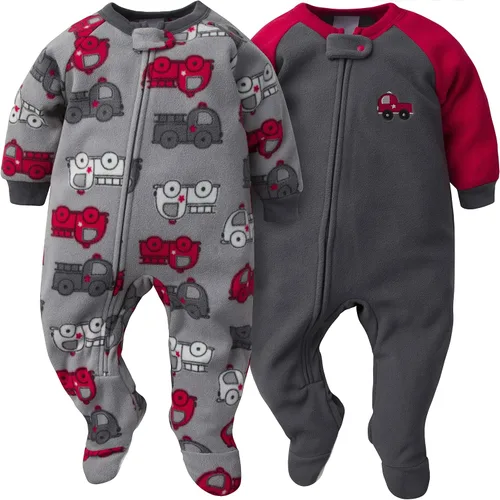 Vista 3 de Gerber Pijama de forro polar resistente al fuego para bebés y niños pequeños, paquete de 4